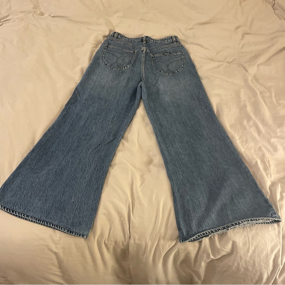 ROLLA'S Wide Leg High Rise Blue Jeans - Picture 6 of 8